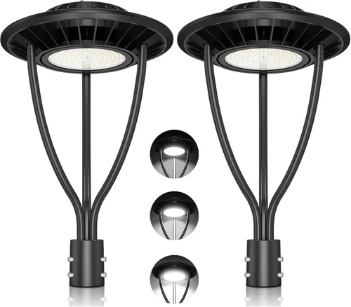 Vista 11 de ADUB Luces LED de poste de 60 W, 48 W, 36 W, potencia ajustable, DLC ETL 5000 K, luz LED superior con fotocélula IP65, luces de poste