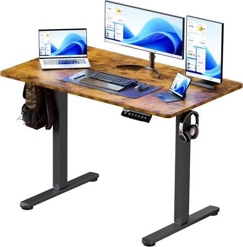 Vista 18 de BIZUM - Escritorio de pie eléctrico de 40x24 pulgadas con ajuste de altura y configuraciones de memoria, escritorio ergonómico para sentarse o estar