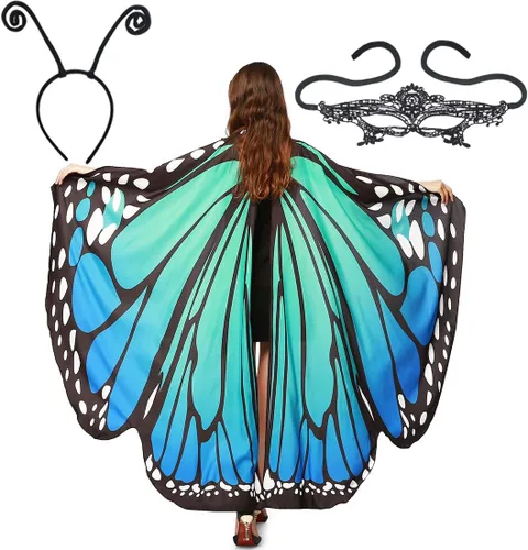 Vista 2 de Disfraz de Halloween para mujer con alas de mariposa, accesorio de hada