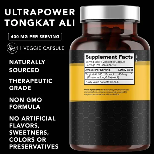 Vista 2 de PLANT.O NUTRITION Tongkat Ali Ultrapower - Suplemento de extracto de Longjack para resistencia, fuerza, resistencia, crecimiento muscular magro
