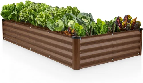 Vista 10 de Plant & Plot Camas de jardín elevadas galvanizadas para exteriores/ Jardinera elevada de 6 x 3 x 1 pie para jardinería, verduras, flores, caja