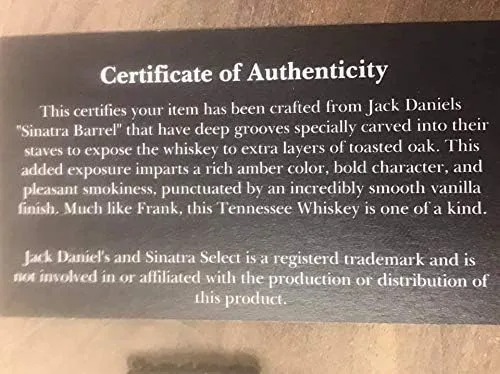 Vista 6 de Jack Daniels Sinatra Select - Bolígrafo de madera con COA y caja de presentación