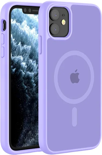 Vista 37 de Hualele - Funda magnética para iPhone 13 Pro, compatible con MagSafe, grado militar, a prueba de caídas, translúcida mate, parte trasera dura, borde