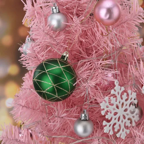 Vista 6 de Adorno para árbol de Navidad, 70 bolas de Navidad, adornos inastillables, esferas colgantes para decoración de festividades, bodas y fiestas
