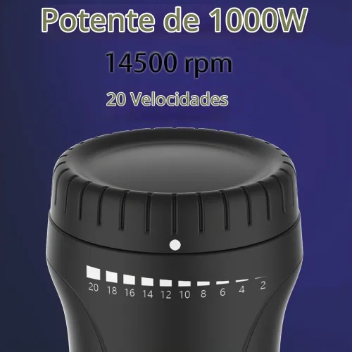Vista 3 de Batidora eléctrica de inmersión de 1000 W, batidora de mano de 20 velocidades con mango ergonómico, batidora de mano para batidos, alimentos