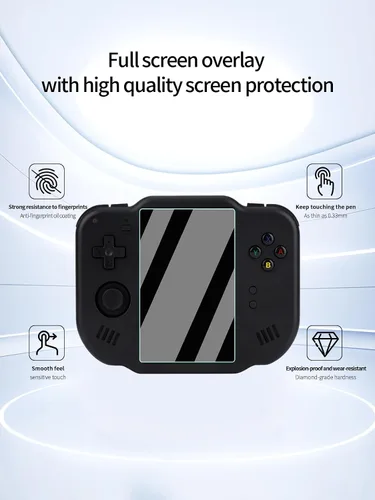 Vista 2 de Protector de pantalla para consola de juegos portátil Magicx Zero 40, dureza 9H resistente al tacto, transparente HD, sin burbujas, con kit de fácil