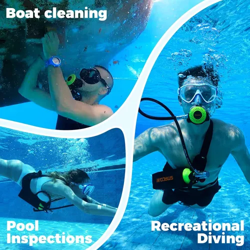 Vista 6 de SMACO Mini tanque de buceo 1L tanque de buceo portátil reutilizable buceo kit de cilindro de oxígeno para snorkel y rescate de emergencia S400