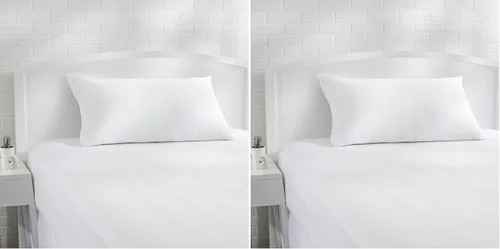 Vista 13 de Amazon Basics Protector de almohada hipoalergénico 100% algodón estándar transpirable con cremallera, lavable a máquina, blanco, 27 x 21 pulgadas