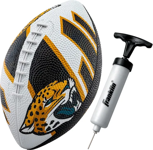 Vista 18 de Franklin Sports NFL Team Footballs - Rubber Youth Mini Balls for All Teams - Kids 8.5" Football + Air Pump Sets - Official NFL Licensed