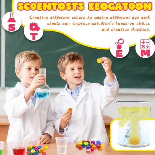 Vista 3 de Bombas de baño para niños, niños y niñas, set de regalos para el día de San Valentín, 180 mini tabletas de color en 9 colores brillantes para arte