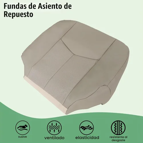 Vista 7 de Priprilod Funda de asiento de repuesto inferior del lado del conductor de cuero de microfibra perforado color tostado #152 compatible con Cadillac