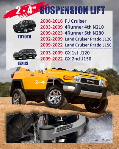 Vista 2 de KSP Brazo de Control Superior Delantero Para Toyota 4Runner 2003-2023, Brazo de Control de Aluminio Delantero Ajustable de 2-4" Para 2006-2016 FJ