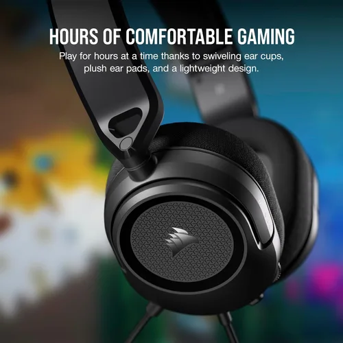 Vista 8 de Corsair HS35 v2 Auriculares con cable para juegos multiplataforma – Micrófono omnidireccional flexible – Conexión universal de 3.5mm – PC, Mac, PS5