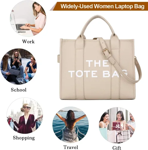 Vista 7 de Bolso de mano para mujer, bolso grande de piel sintética, bolso de mano personalizado de moda