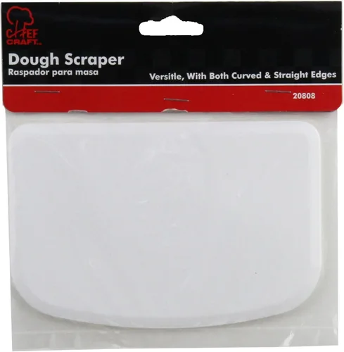 Vista 2 de Chef Craft Raspador de masa de plástico clásico, 4 pulgadas de altura 5.5 pulgadas de largo, blanco