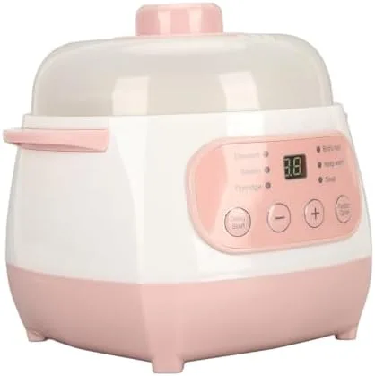 Vista 9 de ZJchao Olla eléctrica para estofado, 1 L, 200 W, eléctrica, inteligente, de cerámica, gachas de avena, mini olla de cocción lenta, antiquemaduras