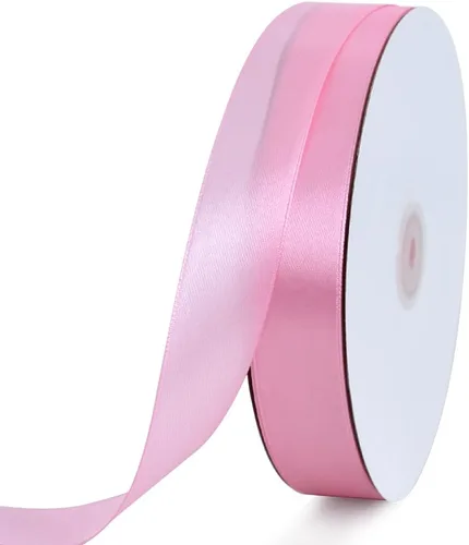 Vista 44 de TONIFUL 1-1/2 Pulgadas (40mm) x 100 Yardas Cinta de Satén Rosa Bebé Ancha de Tela Sólida para Envolver Regalos, Cinta para Silla, Día de San