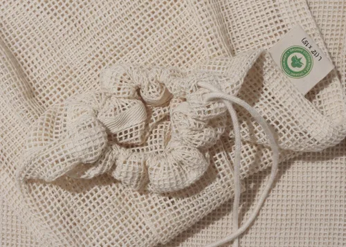 Vista 2 de Bolsas de lavandería de malla de algodón para ropa delicada, Beige