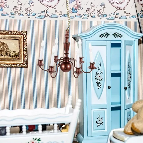 Vista 4 de GANAZONO Lámpara de techo en miniatura para casa de muñecas, mini lámpara de techo, decoración para casa de muñecas Accesorios de decoración