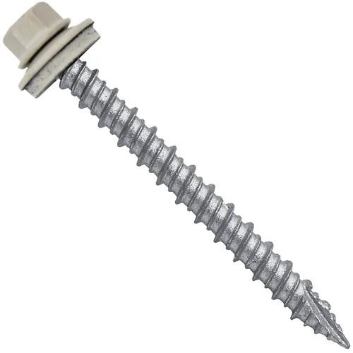Vista 37 de Tornillos para techos de metal gris ABC 10 x 1 - Cabezal hexagonal - Arandela EPDM - Arandela de arranque automático/roscado - 1 bolsa - 250