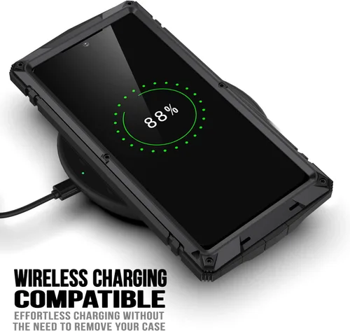 Vista 4 de Funda compatible con Samsung Galaxy S22 Ultra 5G, de metal de aluminio Gorilla Glass a prueba de golpes, militar, resistente, funda protectora dura