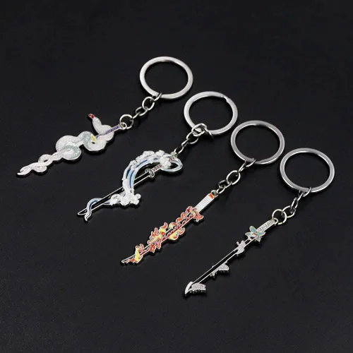 Vista 6 de SONGCHANGJEWELRY Kimetsu No Yaiba Demon Slayer Sword Keychain - Nichirin Sword Keychain - Gifts for Men Fans
