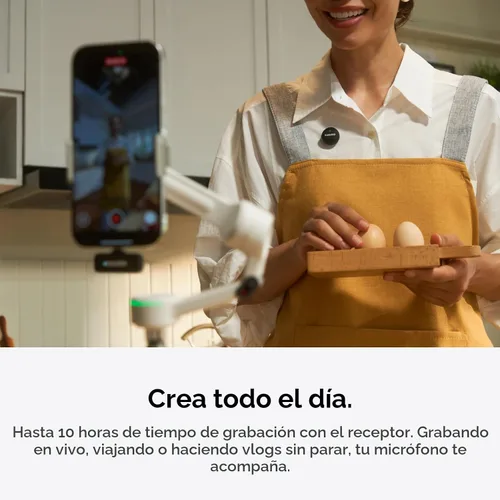 Vista 8 de Insta360 Mic Air (1 TX + 1 RX), Micrófono Inalámbrico con Cancelación de Ruido, Alcance de 300m, para USB-C iPhone/Android/PC/Mac, Vlog, Transmisión