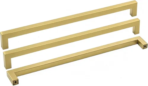 Vista 22 de Goldenwarm Paquete de 10 manijas cuadradas de bronce champán de 3 pulgadas (2.992 in) para armarios de cocina, armarios, aparadores y accesorios