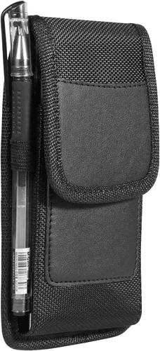 Vista 5 de Funda de nailon resistente para teléfono celular con clip para cinturón con trabillas para cinturón, tarjetero para Motorola Moto G Power G Stylus G