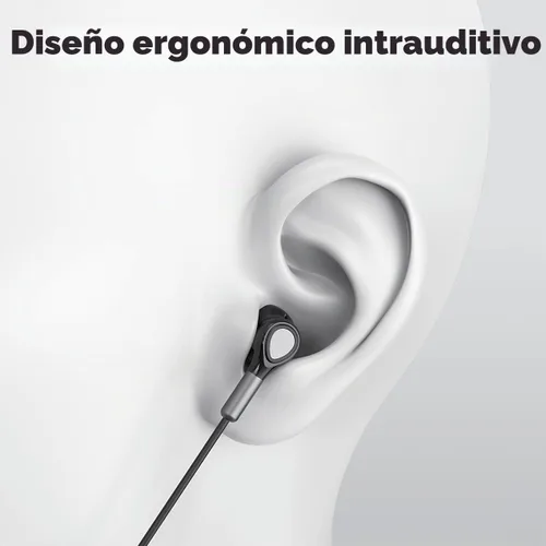 Vista 8 de Auriculares intraurales con cable, auriculares de media oreja de 0.138 in, auriculares con cable con micrófono y control de volumen para iPhone