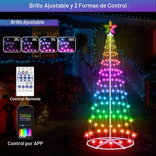 Vista 4 de Luz LED inteligente para árbol de Navidad de 4 pies, luces preiluminadas para árbol de Navidad Cambia