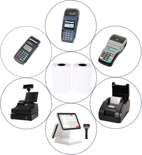 Vista 4 de LabelMore - Rollos de papel térmico de 2 1/4 pulgadas x 50 pies, rollos de papel térmico para tarjetas de crédito, rollo de caja registradora, papel