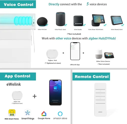 Vista 3 de Changshade Persianas Enrollables de Cebra Motorizadas Inteligentes Personalizadas para Ventanas y Puertas Interiores con Control Remoto