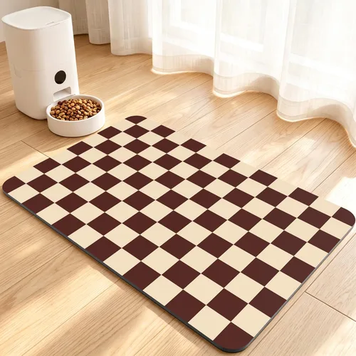 Vista 17 de Tapete de comida para perros, tapete absorbente para alimentación Patas de perro beige