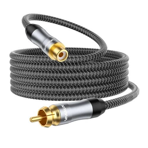 Vista 9 de VANAUX Cable RCA Y Splitter de 1 macho a 2 hembras, cable RCA/Phono, cable de extensión de audio coaxial y video, adaptador chapado en oro