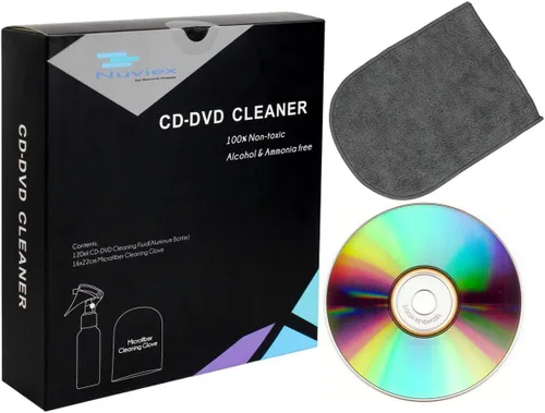 Vista 7 de Solución limpiador de CD DVD líquido en aerosol, kit de limpieza de disco compacto premium con guante de microfibra antiestático de 4 onzas