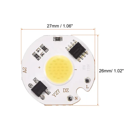 Vista 2 de MECCANIXITY Bombilla LED de chip 110 V 5 W blanco frío 6000-6500 K sin conductor de alta potencia Floodlight lámpara módulo de aluminio Junta 2 Pack