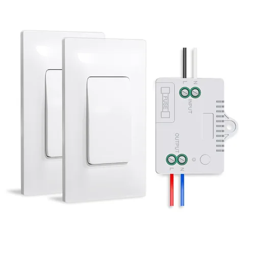 Vista 8 de Milfra Kit de interruptor de luz inalámbrico y receptor, interruptor de luz inalámbrico, no necesita WiFi para exteriores e interiores, interruptor