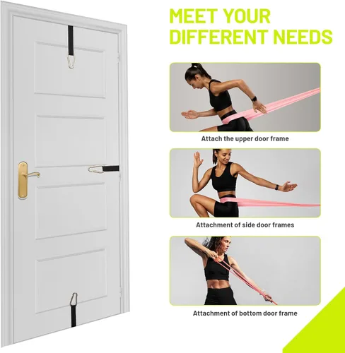 Vista 6 de Slim Panda Door Anchor Strap for Resistance Bands, Door Exercise Equipment with Secure Buckle & No Drill Setup, Multi Point Anchor Gym Attachment