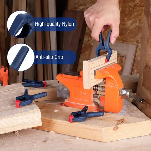 Vista 5 de WORKPRO - Juego de abrazaderas de resorte, 16 piezas, 3-3/8 pulgadas con Construcción de nailon duradero con resortes fuertes, ideal