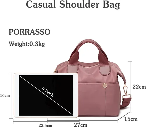 Vista 3 de PORRASSO Bolso cruzado para mujer, bolso de hombro de moda, bolso multifuncional para mujer