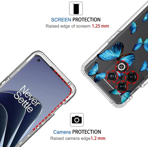 Vista 2 de Funda para OnePlus 10 Pro NE2210 con protector de pantalla de vidrio templado, suave 360 cuerpo completo, a prueba de golpes, híbrida, transparente