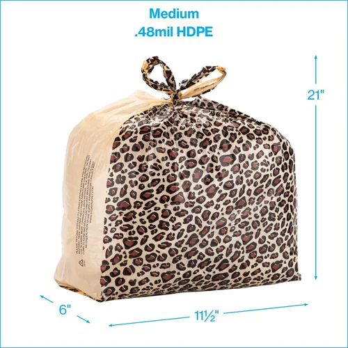Vista 5 de SSWBasics - Bolsas de poliéster duraderas con estampado de leopardo para camisetas de tamaño mediano para pequeñas empresas - 29,2 cm x