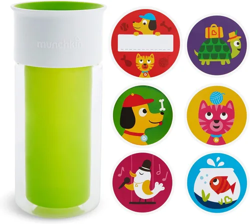 Vista 10 de Munchkin® Miracle® 360 - Vaso para beber con aislamiento, incluye calcomanías para personalizar la taza, 9 onzas, azul