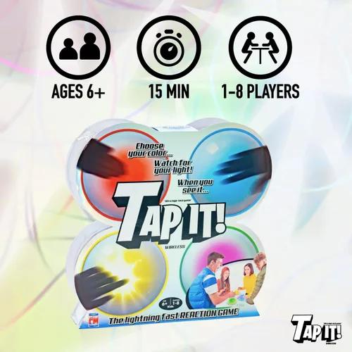 Vista 6 de Fotorama Tap It - Juego de luz de reacción inalámbrica, juego de 4 juegos en un solo toque, construye agilidad y memoria de coordinación mano-ojo