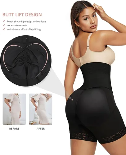 Vista 4 de FeelinGirl Faja moldeadora para mujer con control de abdomen, levantador de glúteos, moldeador de cuerpo, pantalones cortos más delgados con cintura