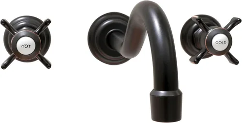 Vista 10 de SITGES Grifo de pared, grifo de pared de lavabo de baño de dos manijas con válvula áspera incluida, níquel cepillado
