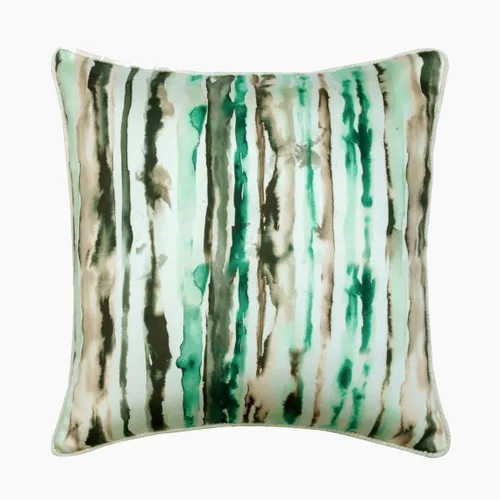 Vista 26 de The HomeCentric Fundas de almohada decorativas con bordes de 12 x 12 pulgadas Funda de cojín de seda de arte moderno Fundas de almohada verdes