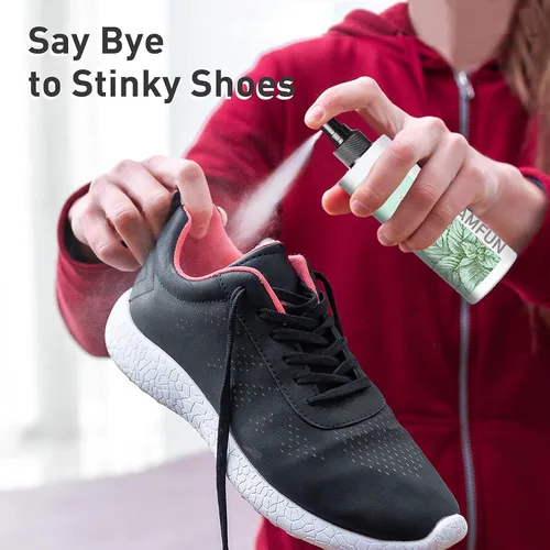 Vista 5 de Eliminador de olores de zapatos, desodorante en aerosol natural para zapatos apestosos o pies malolientes, desodorante de pies que combate todos