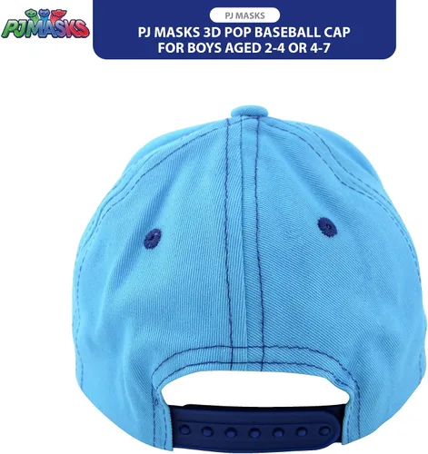 Vista 5 de PJ Masks Boys' Baseball Cap - 3D Catboy, Owlette, Gekko Curved Brim Snap Back Hat (2T-7)